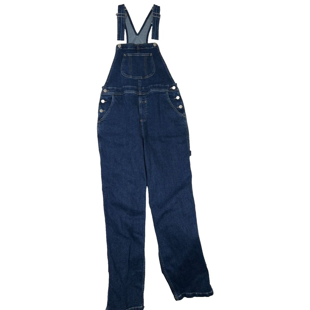 L.L.Bean Bib Overalls Women's M Relaxed Fit Casual or Work Dark Wash Denim